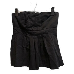 Studio Y Strapless Pleated Black Top | Size‎ M